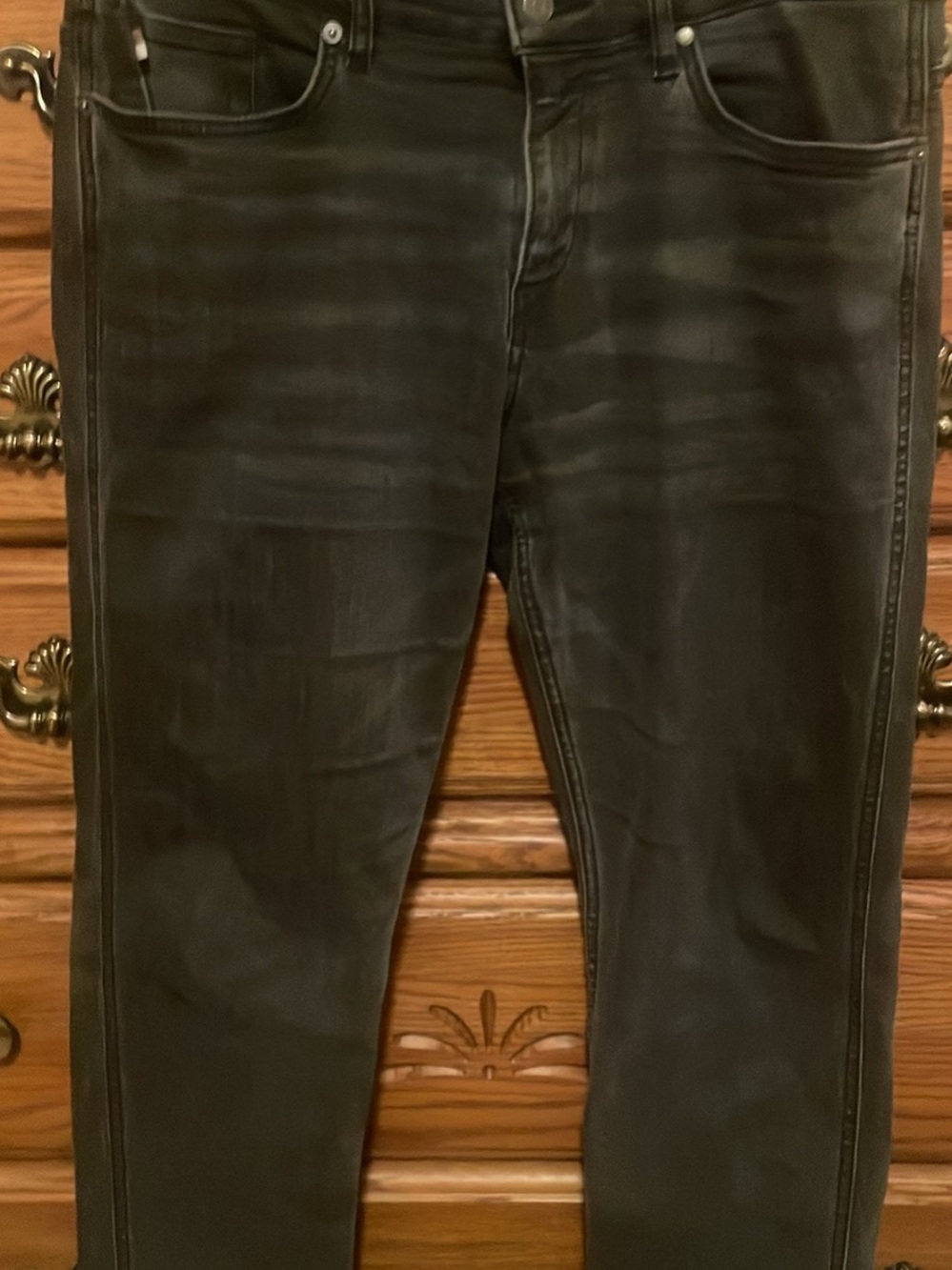 Hugo Boss Men's Skinny Black Washed Jeans